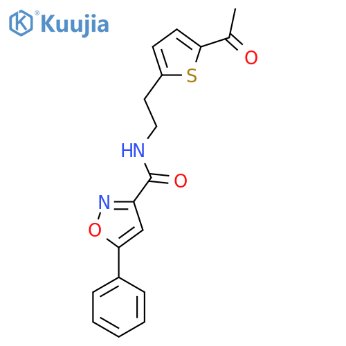 N-[2-(5-acetylthiophen-2-yl)ethyl]-5-phenyl-1,2-oxazole-3-carboxamide structure