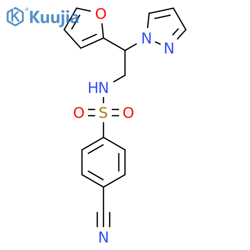 4-cyano-N-2-(furan-2-yl)-2-(1H-pyrazol-1-yl)ethylbenzene-1-sulfonamide structure