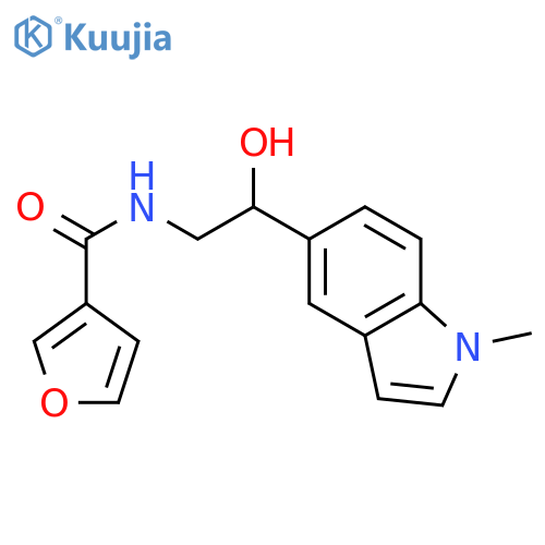 N-[2-hydroxy-2-(1-methyl-1H-indol-5-yl)ethyl]furan-3-carboxamide structure