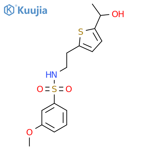 N-{2-[5-(1-hydroxyethyl)thiophen-2-yl]ethyl}-3-methoxybenzene-1-sulfonamide structure
