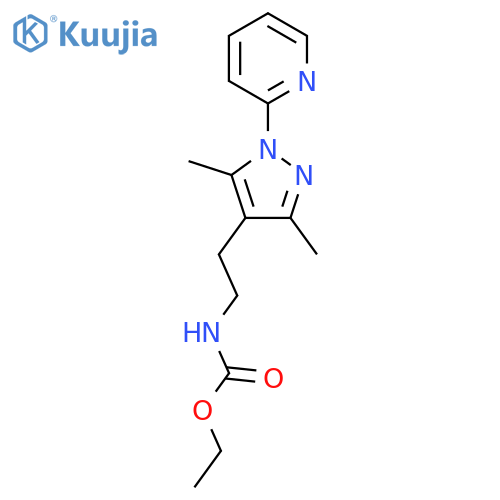 ethyl N-{2-[3,5-dimethyl-1-(pyridin-2-yl)-1H-pyrazol-4-yl]ethyl}carbamate structure