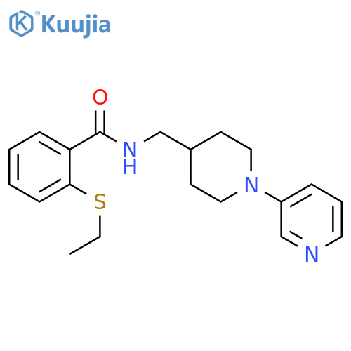 2-ethylsulfanyl-N-[(1-pyridin-3-ylpiperidin-4-yl)methyl]benzamide structure