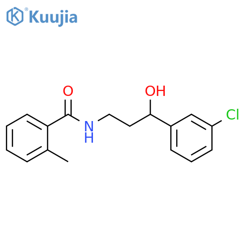 N-[3-(3-Chlorophenyl)-3-hydroxypropyl]-2-methylbenzamide structure