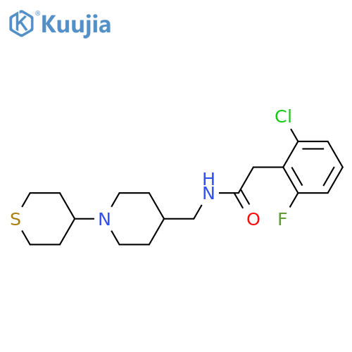 2-(2-chloro-6-fluorophenyl)-N-[[1-(thian-4-yl)piperidin-4-yl]methyl]acetamide structure