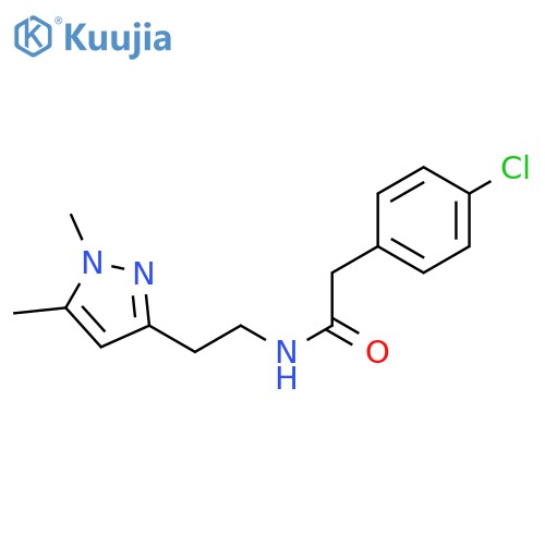 2-(4-chlorophenyl)-N-[2-(1,5-dimethyl-1H-pyrazol-3-yl)ethyl]acetamide structure