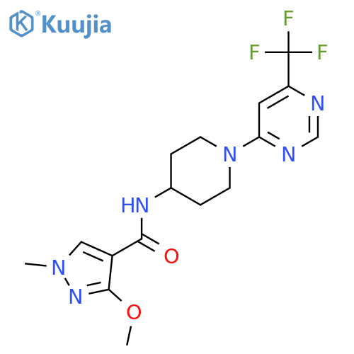 3-methoxy-1-methyl-N-{1-[6-(trifluoromethyl)pyrimidin-4-yl]piperidin-4-yl}-1H-pyrazole-4-carboxamide structure