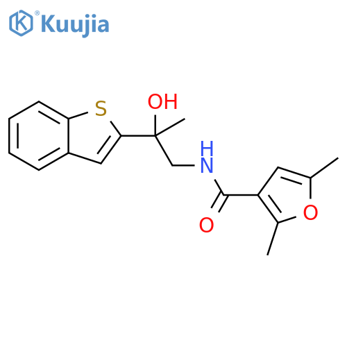 N-[2-(1-benzothiophen-2-yl)-2-hydroxypropyl]-2,5-dimethylfuran-3-carboxamide structure