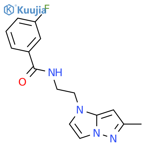 3-fluoro-N-(2-{6-methyl-1H-pyrazolo[1,5-a]imidazol-1-yl}ethyl)benzamide structure
