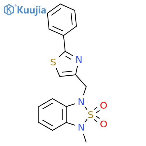 1-methyl-3-(2-phenyl-1,3-thiazol-4-yl)methyl-1,3-dihydro-2lambda6,1,3-benzothiadiazole-2,2-dione structure