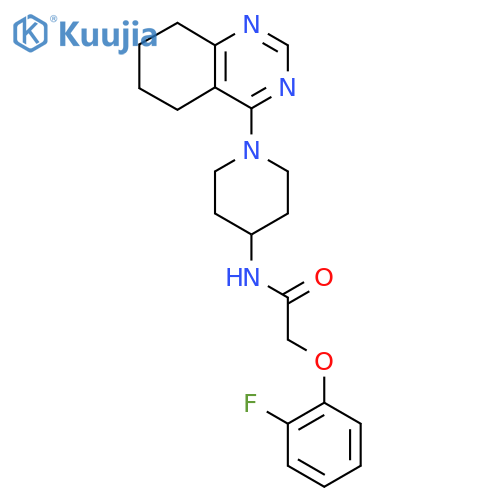 2-(2-fluorophenoxy)-N-[1-(5,6,7,8-tetrahydroquinazolin-4-yl)piperidin-4-yl]acetamide structure