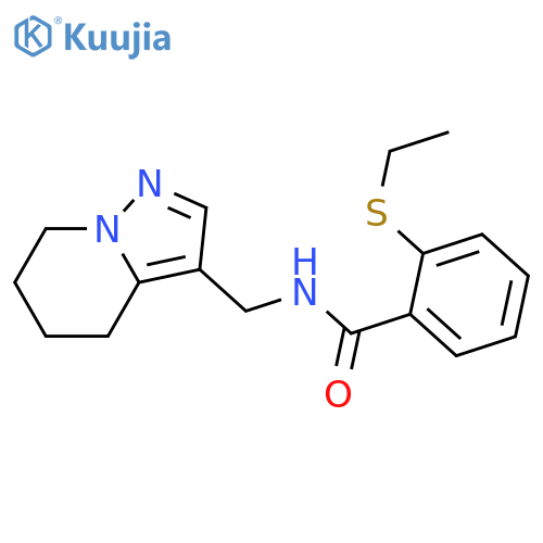 2-(ethylsulfanyl)-N-({4H,5H,6H,7H-pyrazolo[1,5-a]pyridin-3-yl}methyl)benzamide structure
