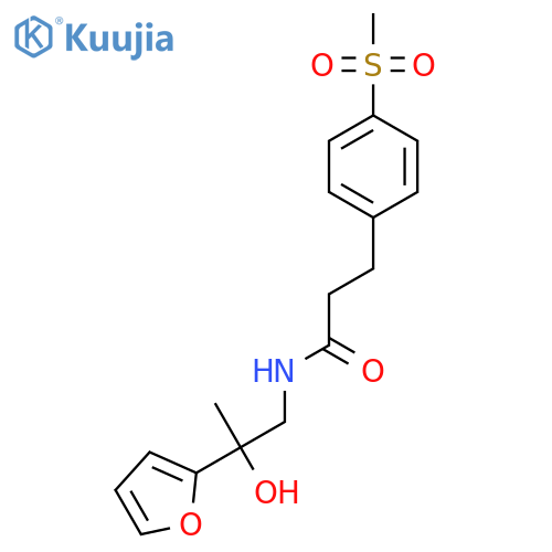 N-[2-(furan-2-yl)-2-hydroxypropyl]-3-(4-methanesulfonylphenyl)propanamide structure