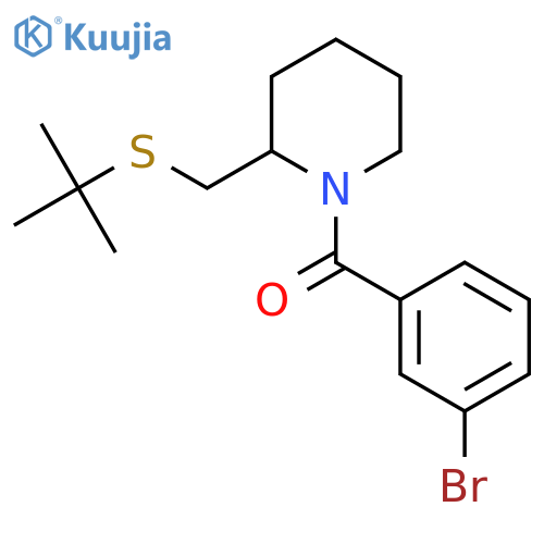 1-(3-bromobenzoyl)-2-[(tert-butylsulfanyl)methyl]piperidine structure