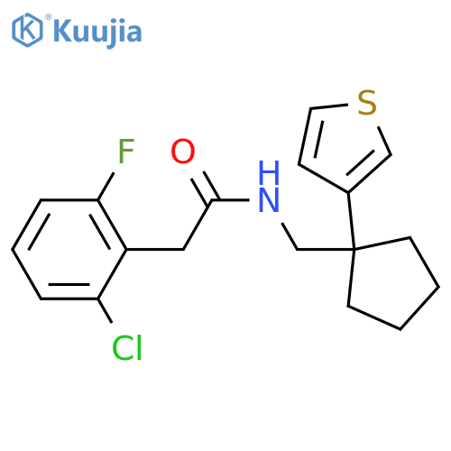 2-(2-chloro-6-fluorophenyl)-N-{[1-(thiophen-3-yl)cyclopentyl]methyl}acetamide structure