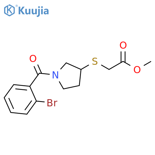 methyl 2-{[1-(2-bromobenzoyl)pyrrolidin-3-yl]sulfanyl}acetate structure