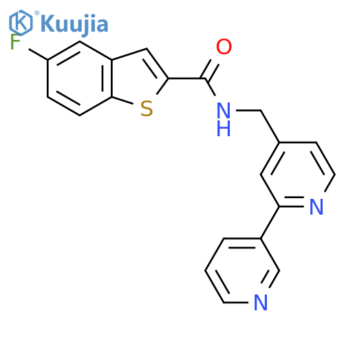 N-({[2,3'-bipyridine]-4-yl}methyl)-5-fluoro-1-benzothiophene-2-carboxamide structure