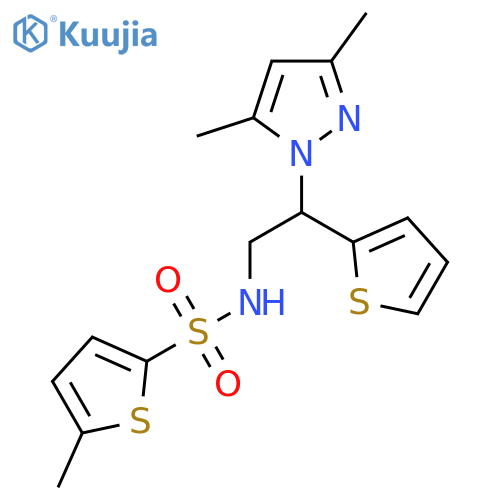 N-[2-(3,5-dimethyl-1H-pyrazol-1-yl)-2-(thiophen-2-yl)ethyl]-5-methylthiophene-2-sulfonamide structure