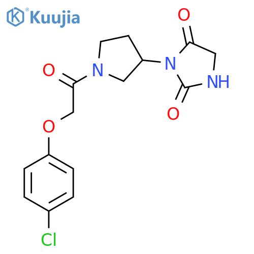 3-(1-(2-(4-Chlorophenoxy)acetyl)pyrrolidin-3-yl)imidazolidine-2,4-dione structure