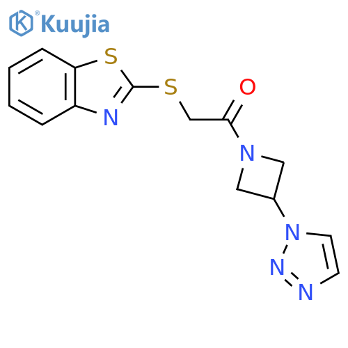 1-(3-(1H-1,2,3-triazol-1-yl)azetidin-1-yl)-2-(benzo[d]thiazol-2-ylthio)ethanone structure