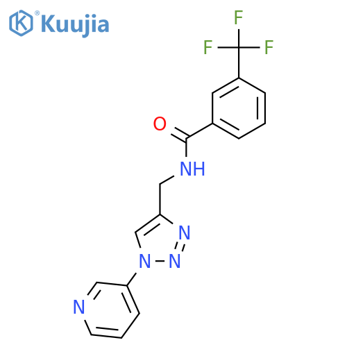 N-{[1-(pyridin-3-yl)-1H-1,2,3-triazol-4-yl]methyl}-3-(trifluoromethyl)benzamide structure