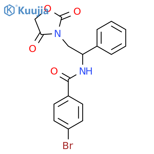 4-bromo-N-[2-(2,4-dioxo-1,3-oxazolidin-3-yl)-1-phenylethyl]benzamide structure