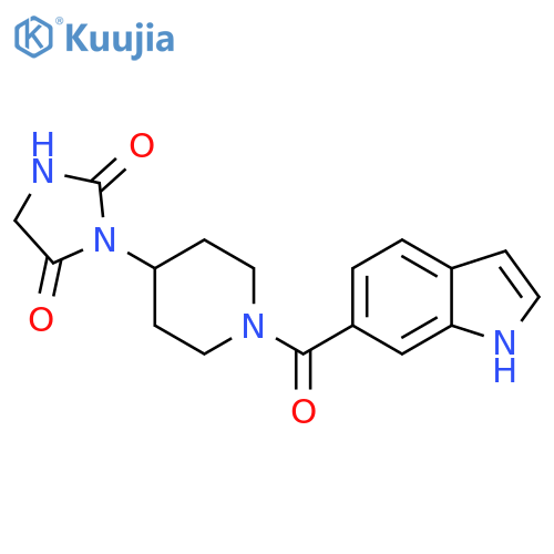 3-[1-(1H-indole-6-carbonyl)piperidin-4-yl]imidazolidine-2,4-dione structure
