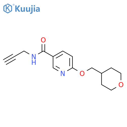 6-(oxan-4-ylmethoxy)-N-prop-2-ynylpyridine-3-carboxamide structure