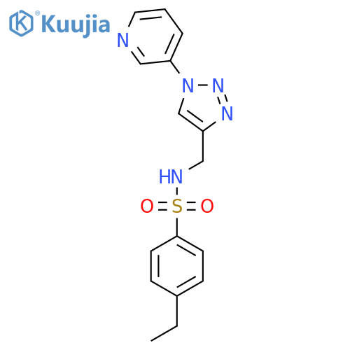 4-ethyl-N-{[1-(pyridin-3-yl)-1H-1,2,3-triazol-4-yl]methyl}benzene-1-sulfonamide structure