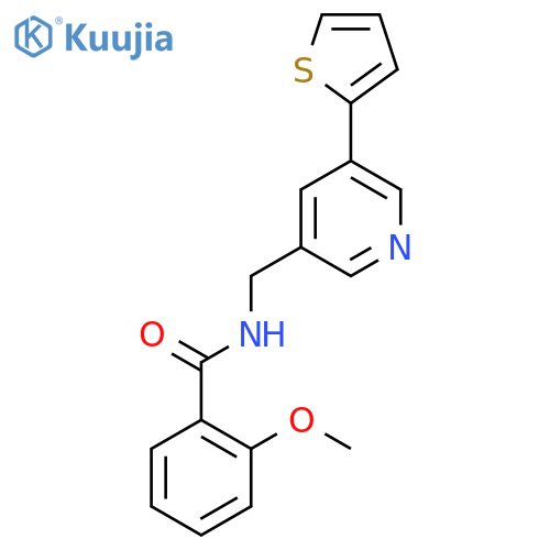 2-methoxy-N-{[5-(thiophen-2-yl)pyridin-3-yl]methyl}benzamide structure