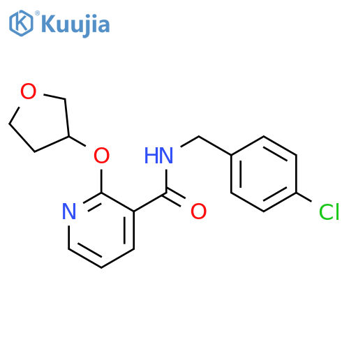 N-[(4-chlorophenyl)methyl]-2-(oxolan-3-yloxy)pyridine-3-carboxamide structure