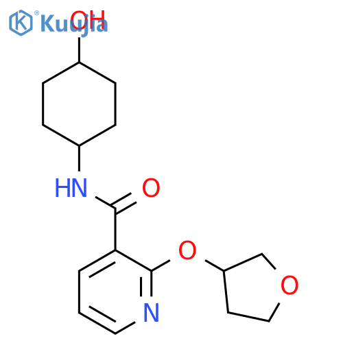 N-(4-hydroxycyclohexyl)-2-((tetrahydrofuran-3-yl)oxy)nicotinamide structure