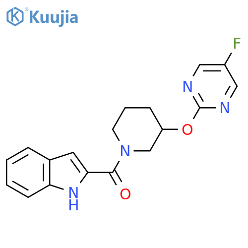2-{3-(5-fluoropyrimidin-2-yl)oxypiperidine-1-carbonyl}-1H-indole structure