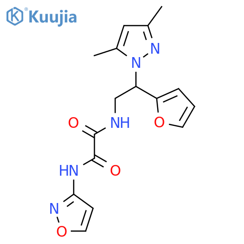 N'-[2-(3,5-dimethyl-1H-pyrazol-1-yl)-2-(furan-2-yl)ethyl]-N-(1,2-oxazol-3-yl)ethanediamide structure