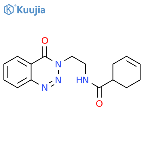 N-[2-(4-oxo-3,4-dihydro-1,2,3-benzotriazin-3-yl)ethyl]cyclohex-3-ene-1-carboxamide structure