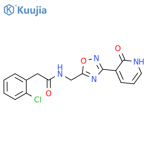2-(2-chlorophenyl)-N-{[3-(2-oxo-1,2-dihydropyridin-3-yl)-1,2,4-oxadiazol-5-yl]methyl}acetamide structure