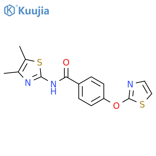 N-(4,5-dimethyl-1,3-thiazol-2-yl)-4-(1,3-thiazol-2-yloxy)benzamide structure