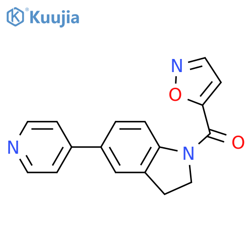 1-(1,2-oxazole-5-carbonyl)-5-(pyridin-4-yl)-2,3-dihydro-1H-indole structure