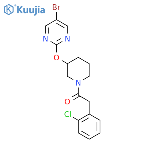 1-{3-(5-bromopyrimidin-2-yl)oxypiperidin-1-yl}-2-(2-chlorophenyl)ethan-1-one structure