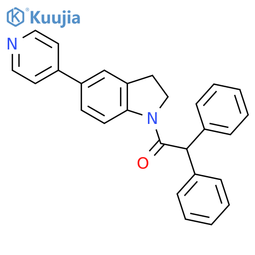 2,2-diphenyl-1-[5-(pyridin-4-yl)-2,3-dihydro-1H-indol-1-yl]ethan-1-one structure