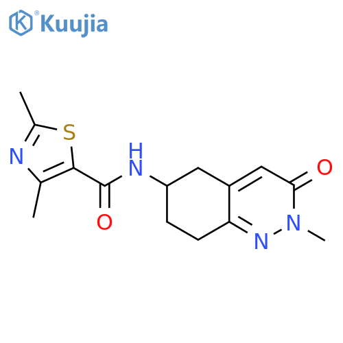2,4-dimethyl-N-(2-methyl-3-oxo-2,3,5,6,7,8-hexahydrocinnolin-6-yl)-1,3-thiazole-5-carboxamide structure
