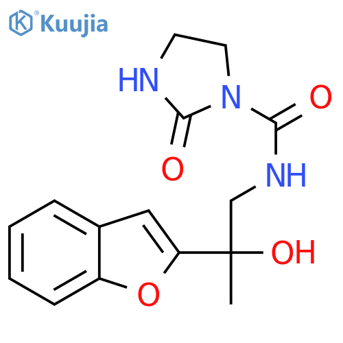 N-[2-(1-benzofuran-2-yl)-2-hydroxypropyl]-2-oxoimidazolidine-1-carboxamide structure