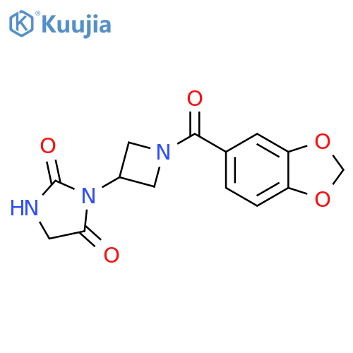 3-(1-(Benzo[d][1,3]dioxole-5-carbonyl)azetidin-3-yl)imidazolidine-2,4-dione structure