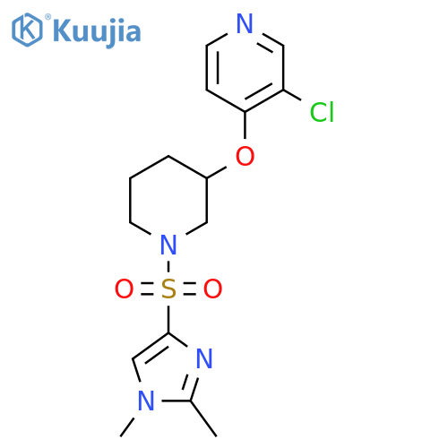 3-chloro-4-({1-[(1,2-dimethyl-1H-imidazol-4-yl)sulfonyl]piperidin-3-yl}oxy)pyridine structure
