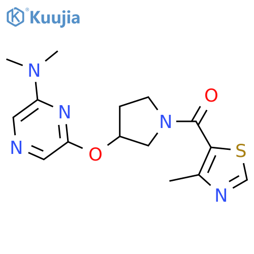 N,N-dimethyl-6-{[1-(4-methyl-1,3-thiazole-5-carbonyl)pyrrolidin-3-yl]oxy}pyrazin-2-amine structure