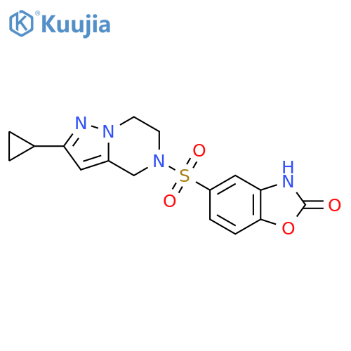 5-({2-cyclopropyl-4H,5H,6H,7H-pyrazolo1,5-apyrazin-5-yl}sulfonyl)-2,3-dihydro-1,3-benzoxazol-2-one structure