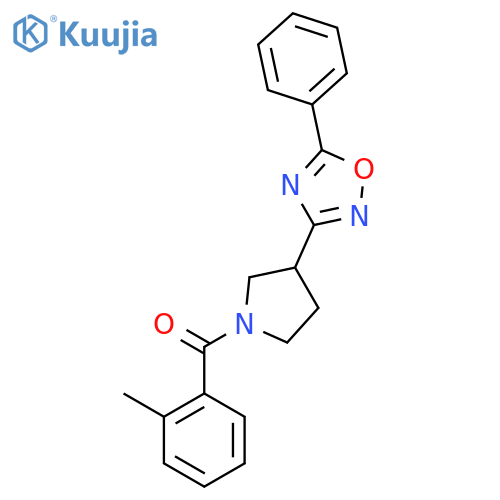 3-1-(2-methylbenzoyl)pyrrolidin-3-yl-5-phenyl-1,2,4-oxadiazole structure