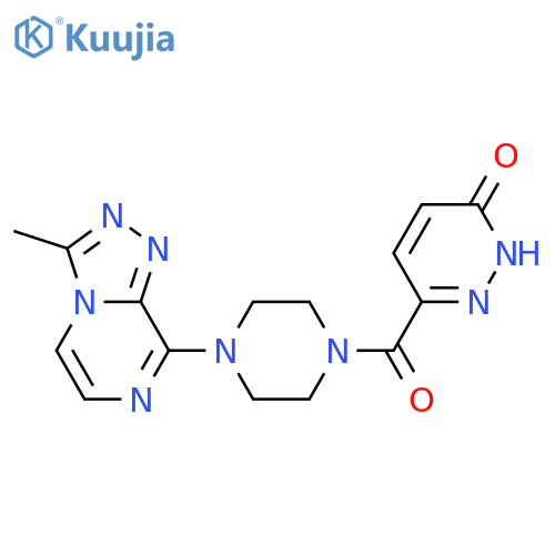 6-(4-{3-methyl-[1,2,4]triazolo[4,3-a]pyrazin-8-yl}piperazine-1-carbonyl)-2,3-dihydropyridazin-3-one structure