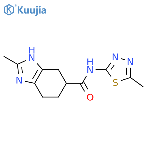 2-methyl-N-(5-methyl-1,3,4-thiadiazol-2-yl)-4,5,6,7-tetrahydro-1H-1,3-benzodiazole-5-carboxamide structure