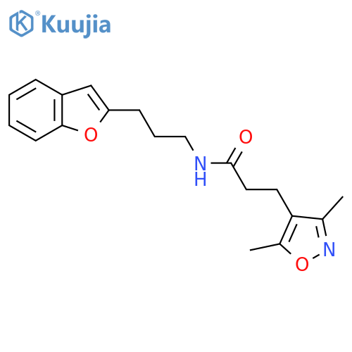 N-3-(1-benzofuran-2-yl)propyl-3-(3,5-dimethyl-1,2-oxazol-4-yl)propanamide structure