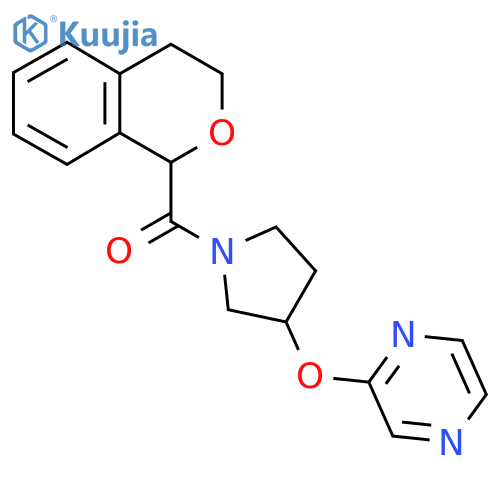 2-{[1-(3,4-dihydro-1H-2-benzopyran-1-carbonyl)pyrrolidin-3-yl]oxy}pyrazine structure